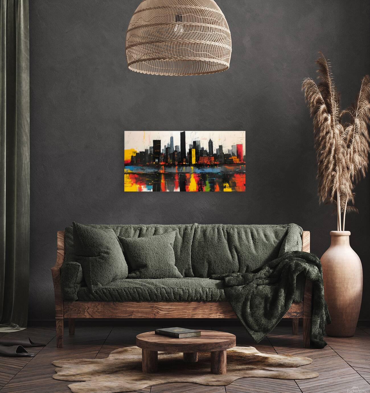 City Sparks – Abstract Skyline Print Reproduction