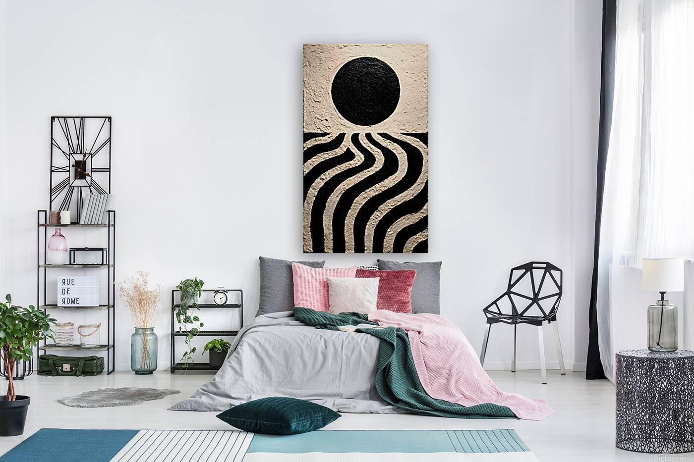 Eclipse Horizon – Minimalist Wave Print Reproduction