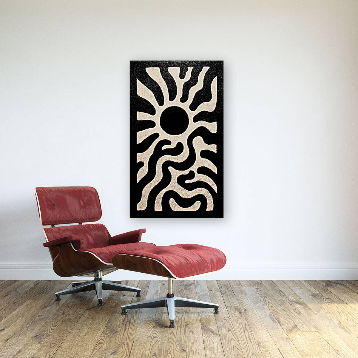 Solar Serpent – Tribal Sun Abstract Print Reproduction