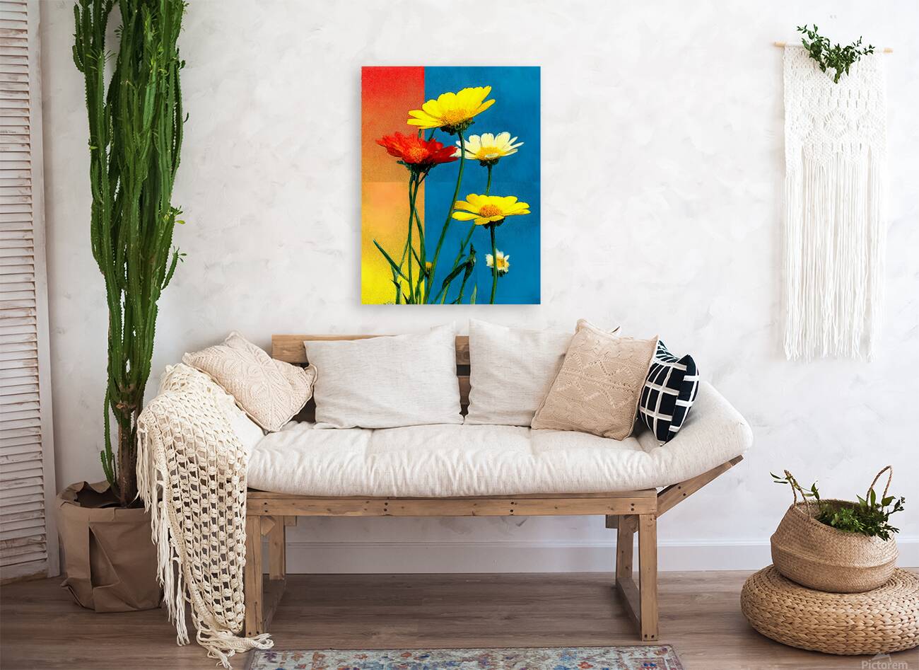 Rainbow Bloom – Color Block Daisy Print Reproduction