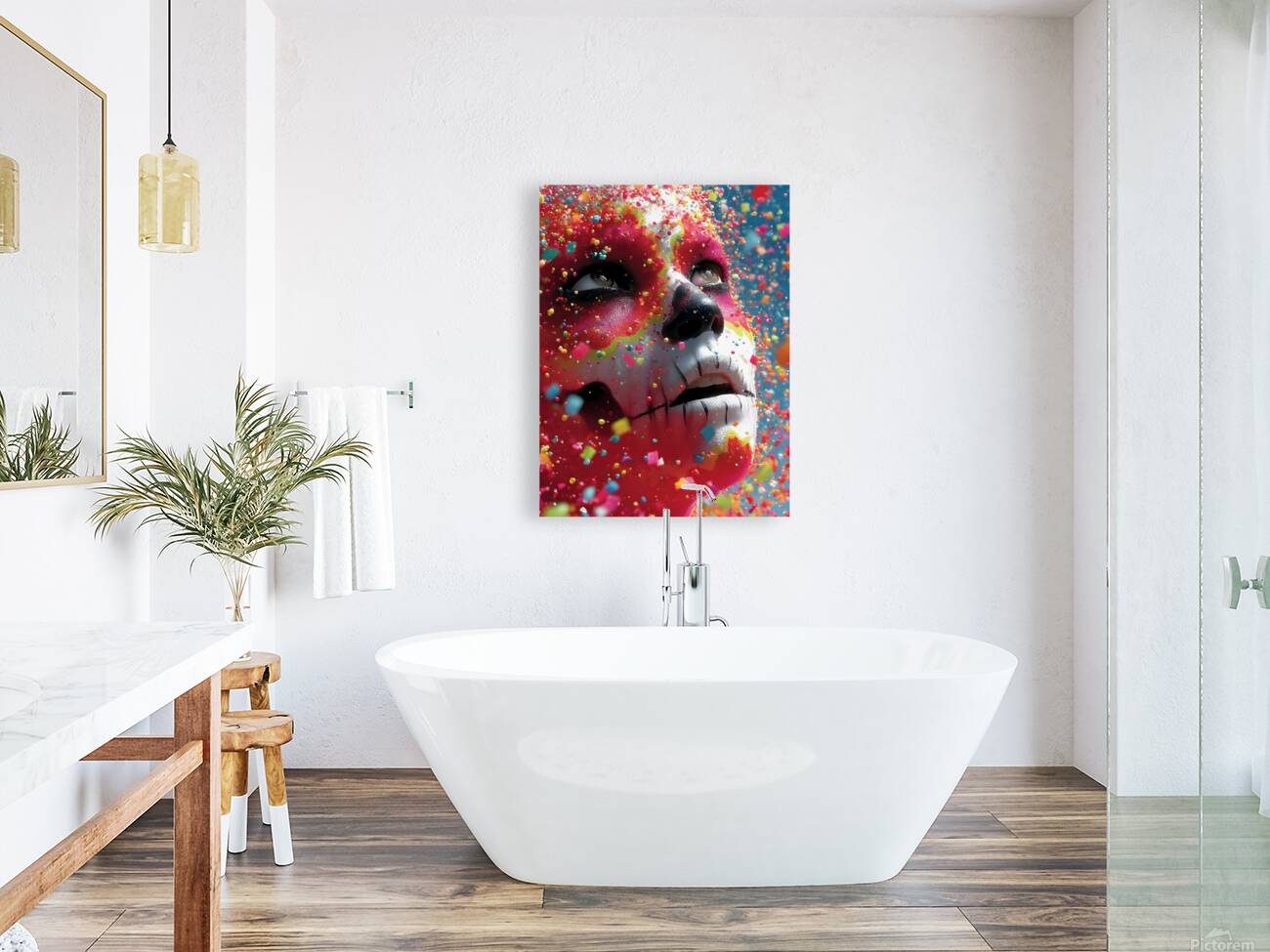 Crimson Skull – Abstract Sugar Skull Art Print Reproduction