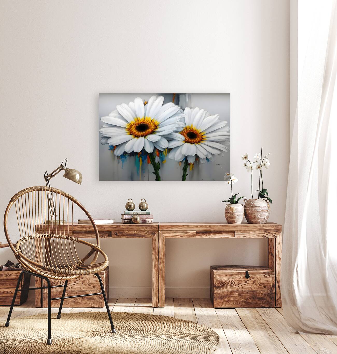 Dripping Daisies – Melting Floral Art Print Reproduction