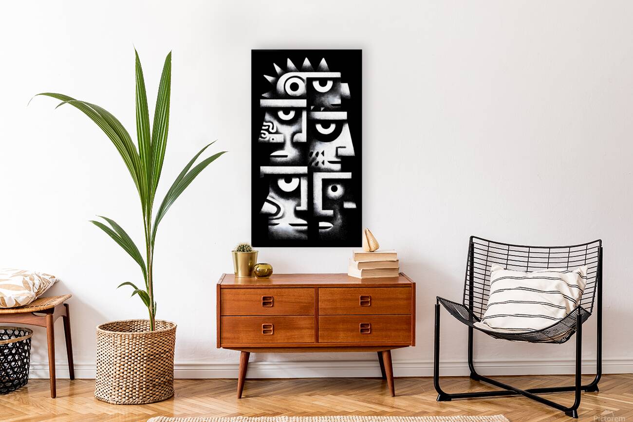 Aztec Sun God – Tribal Mask Art Print Reproduction