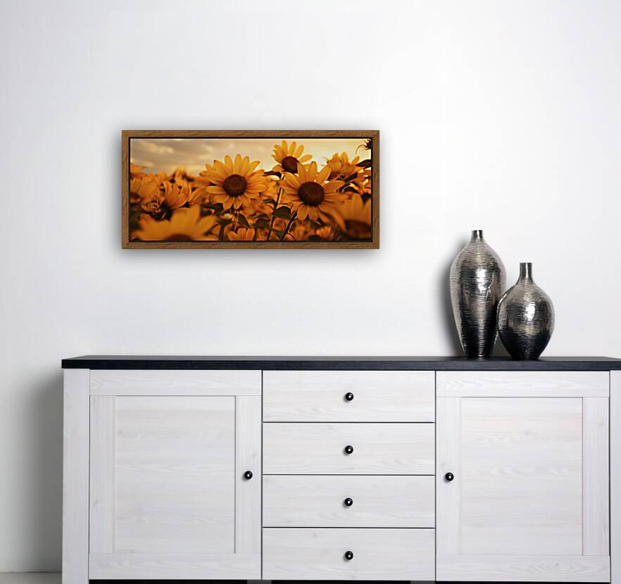 Golden Haze – Radiant Sunflower Morning Print Reproduction