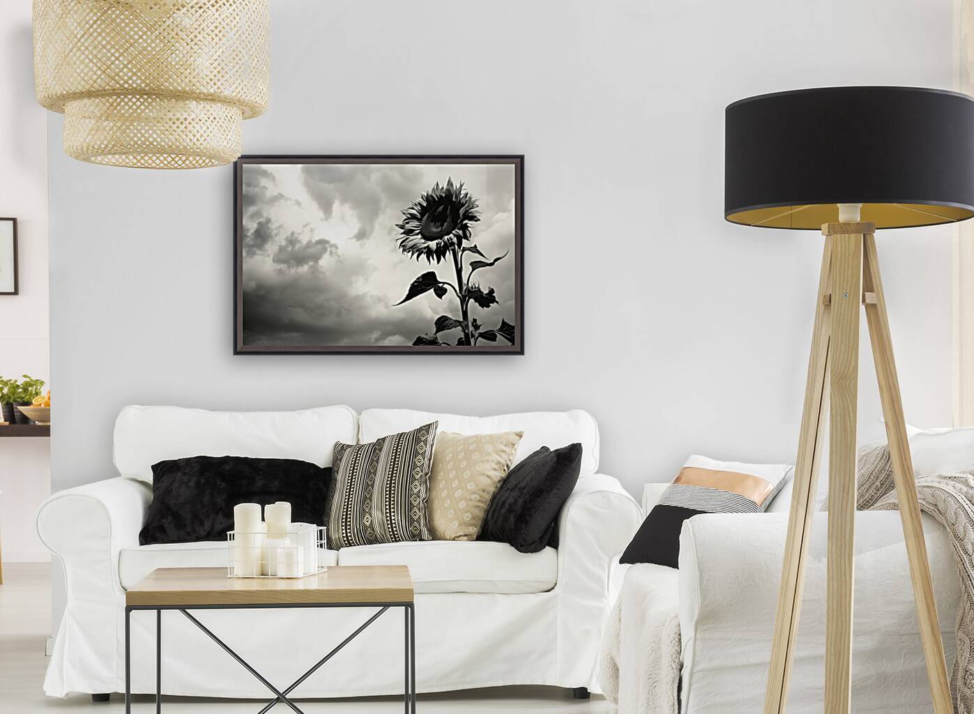 Stormwatch – Sunflower Under Clouded Sky Print Reproduction