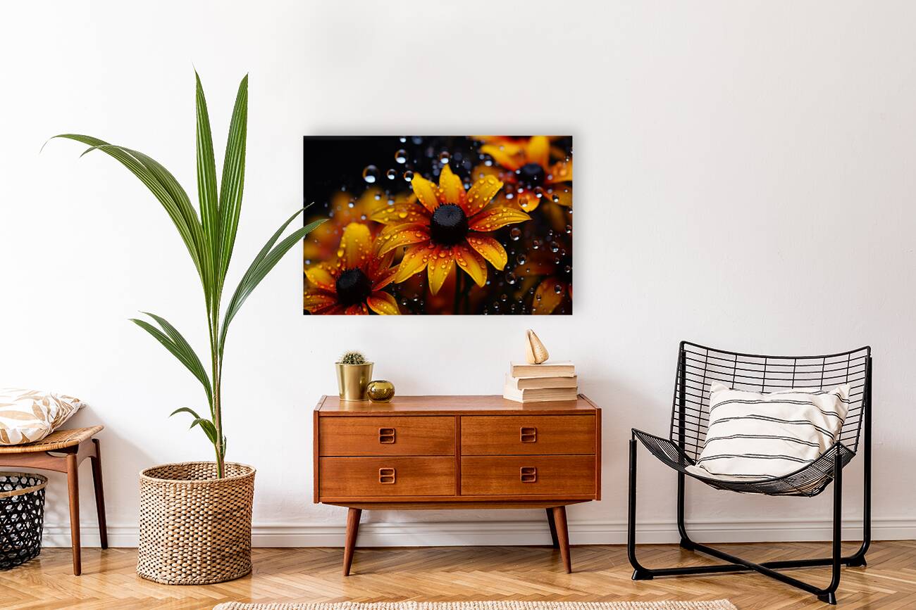 Morning Dew Daisies – Luminous Floral Art Print Reproduction