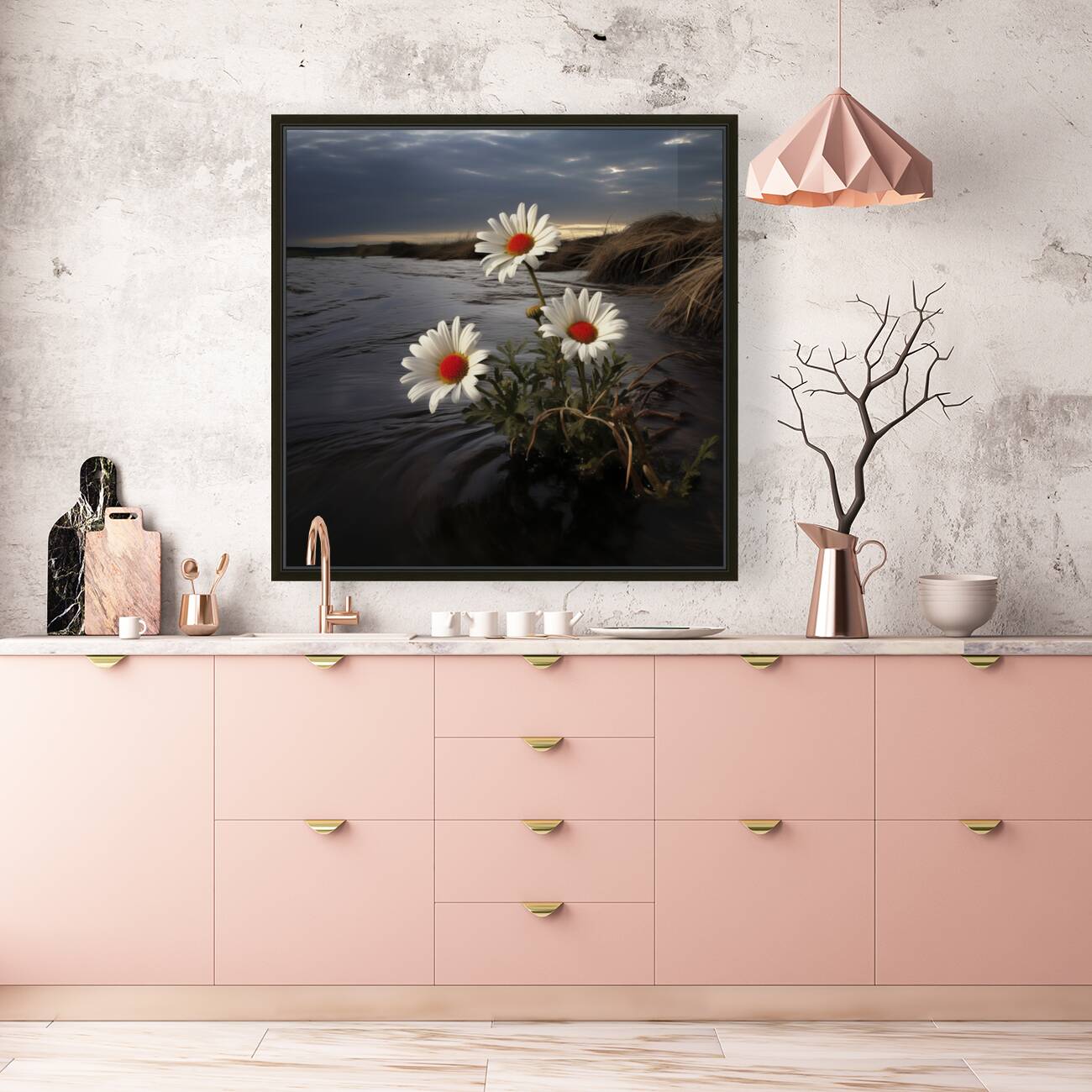 Shoreline Daisies – Coastal Botanical Art Print Reproduction