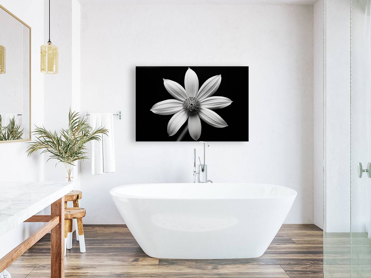 Obsidian Bloom II – Minimal Floral Print Reproduction