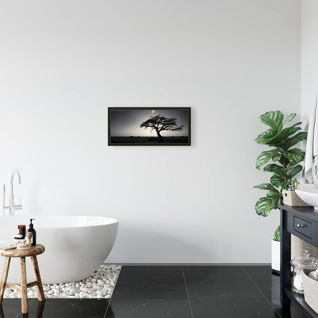 Lone Acacia – Minimalist Tree Landscape Print Reproduction