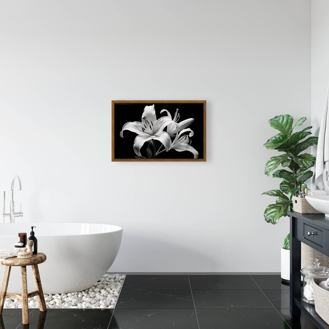 Golden Meadow by the Lake – Wildflower Panorama Print Reproduction