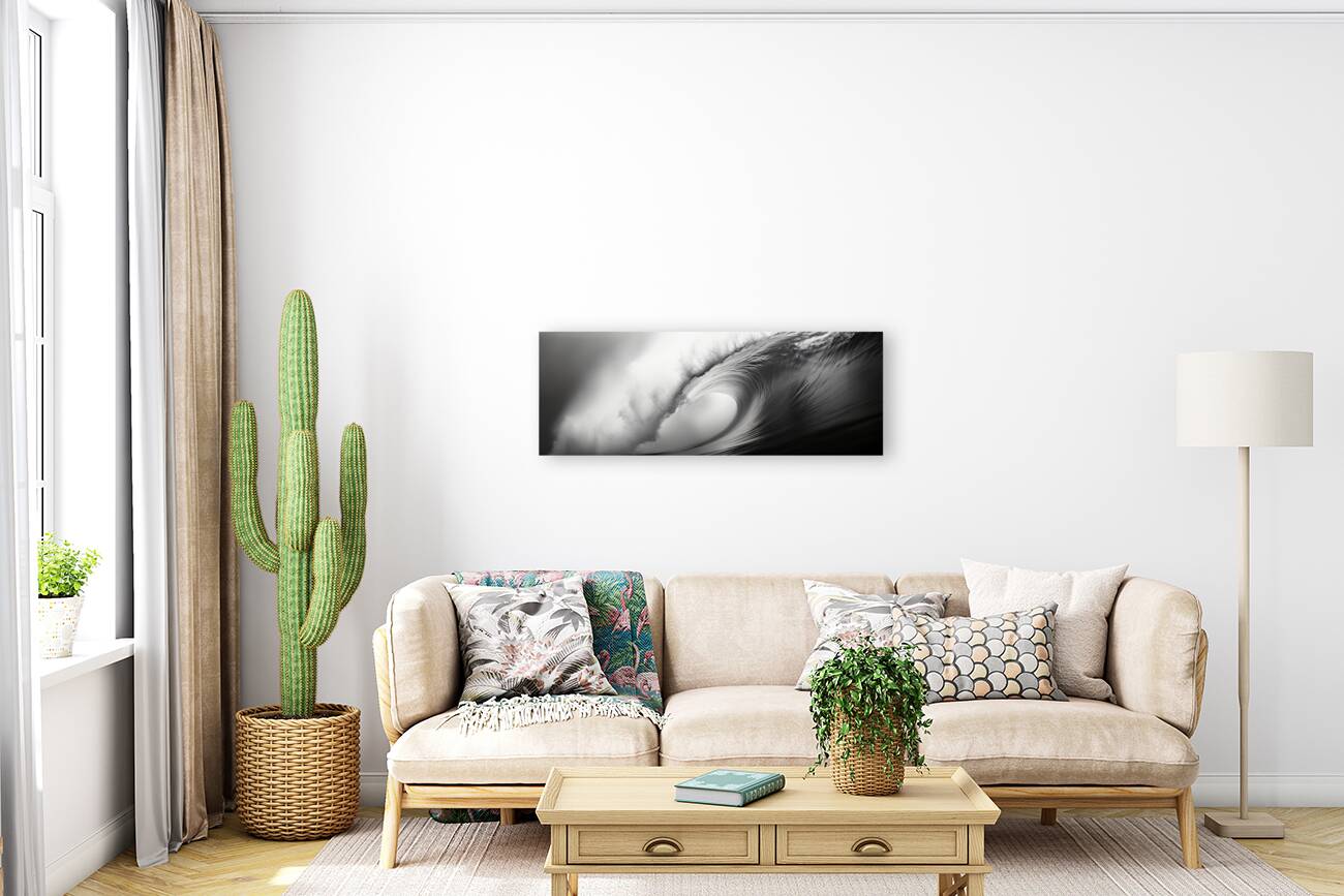 Vortex of Foam – Black & White Wave Print Reproduction