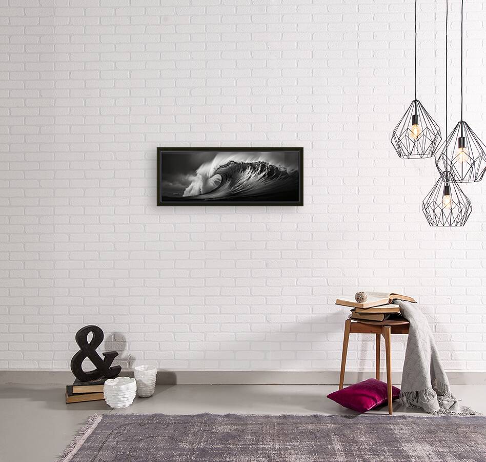 Gale Crest – Monochrome Seascape Panorama Print Reproduction