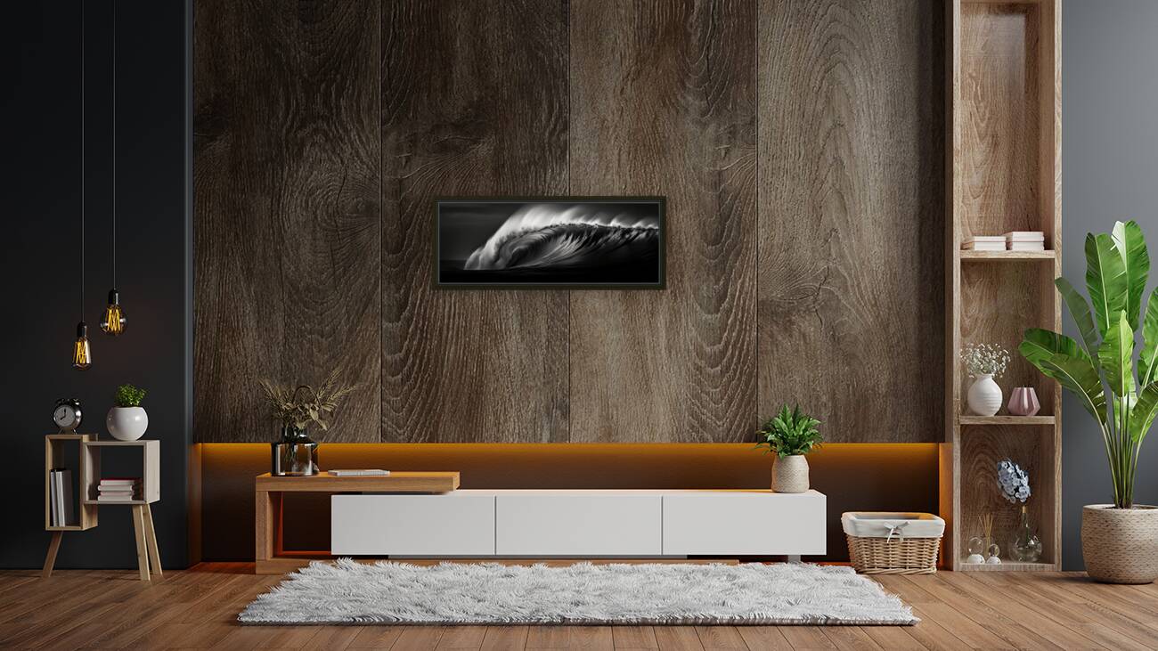 Tempest Curve – Black & White Ocean Wave Print Reproduction