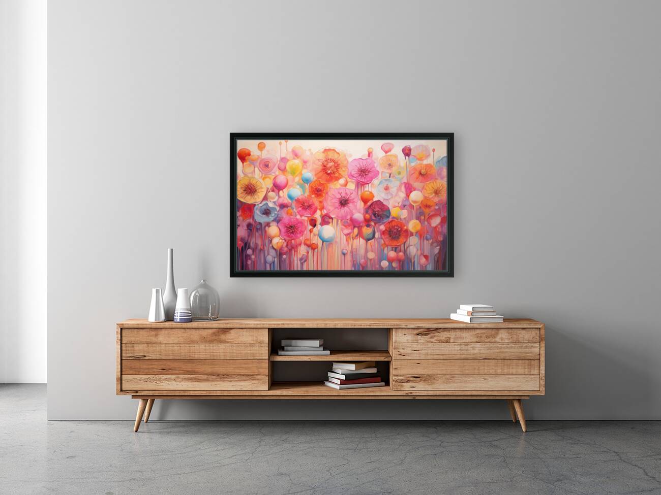 Bloom Voltage – Abstract Floral Field Print Reproduction