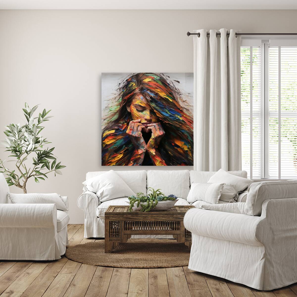 Chromatic Strokes – Abstract Color Field Art Print Reproduction