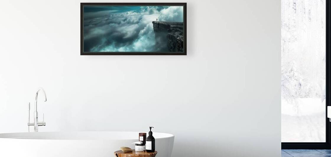 At the Edge of Heaven - Cliff Above the Clouds Art Prints by Savage Art Prints