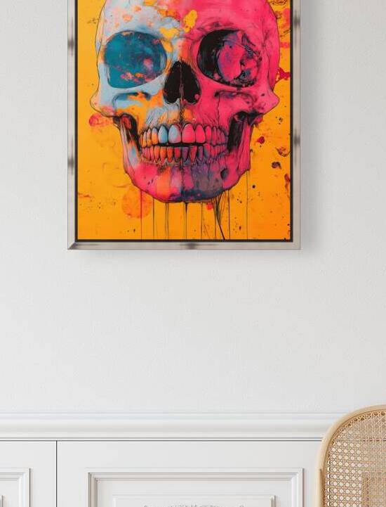 Uninhibited - Neon Skull Portrait Art Prints by Savage Art Prints