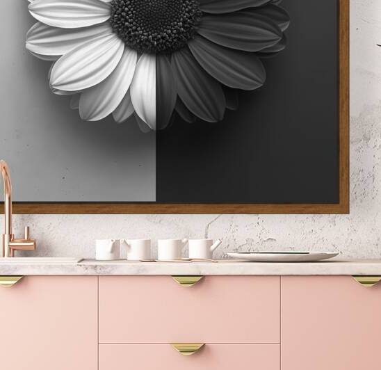 50 50 - Black & White Floral Art Prints by Savage Art Prints