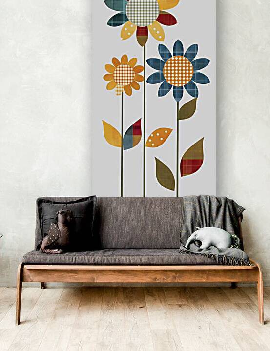 Plaid Botanica 4 - Contemporary Floral Art Prints by Savage Art Prints
