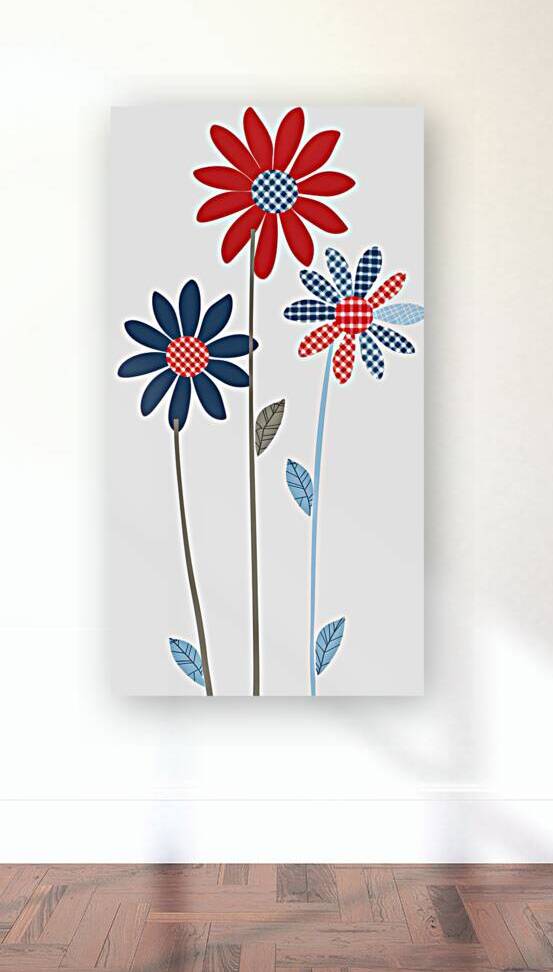 Plaid Botanica 9 - Retro Floral Art Prints by Savage Art Prints