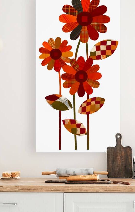 Plaid Botanica 3 - Contemporary Floral Art Prints by Savage Art Prints