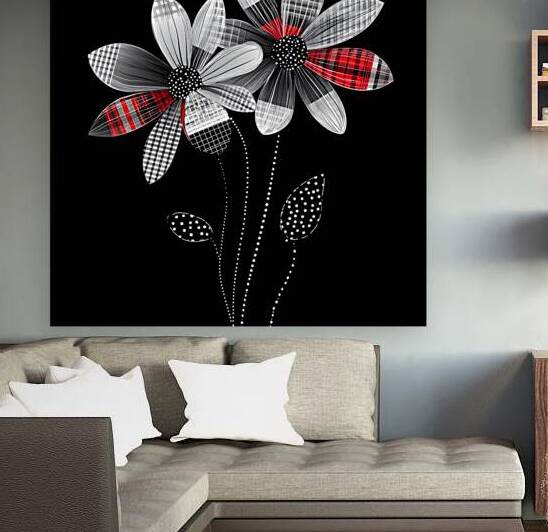 Plaid Botanica 26 - Contemporary Floral Art Prints by Savage Art Prints
