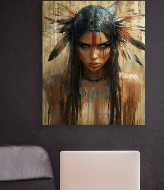 The Gaze Of Fire - Mythic Portrait Art Prints by Savage Art Prints