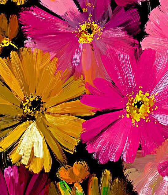 Luce Che Sboccia Nel Buio - Light That Blooms In The Dark - Luminous Floral Art Prints by Savage Art Prints