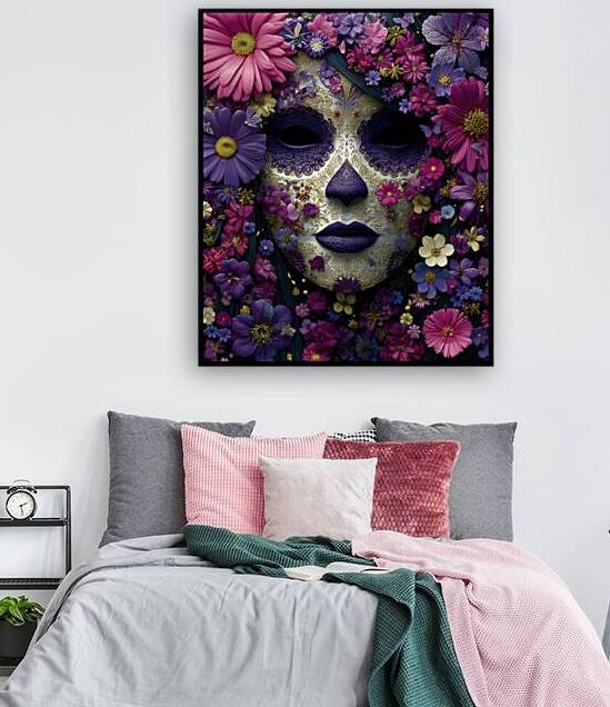 Silencio Floral   Dia De Los Muertos Art Print by Savage Art Prints
