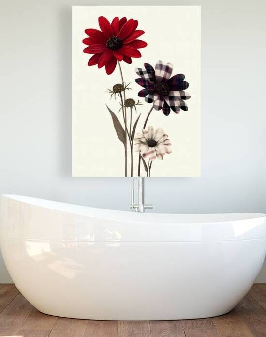 Plaid Botanica 30 - Contemporary Floral Art Prints by Savage Art Prints