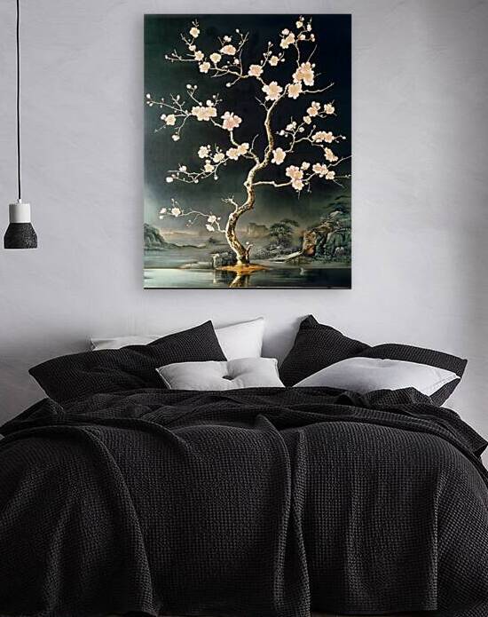 Sakura No Saku 桜の咲く - Blossom In Stillness - Japanese Cherry Blossom Art Prints by Savage Art Prints