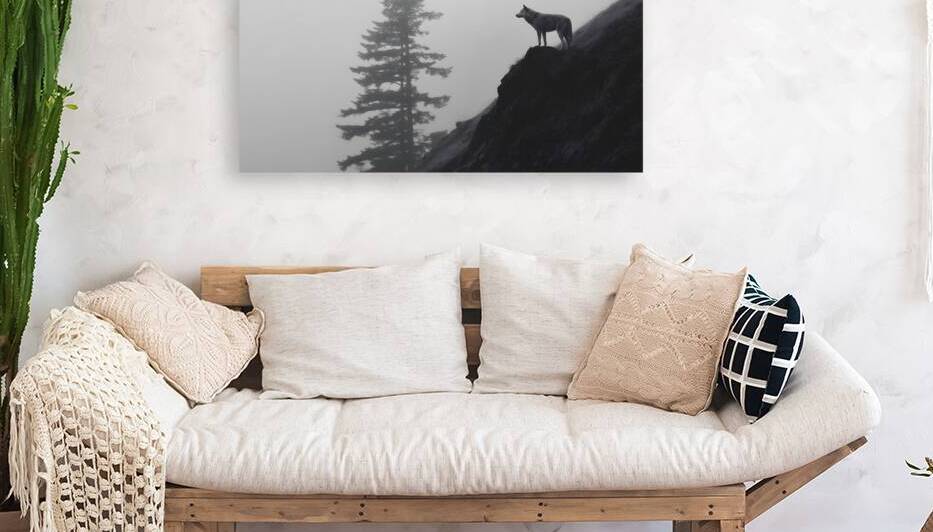 Misty Morning Lookout - Monochrome Landscape Art Prints by Savage Art Prints
