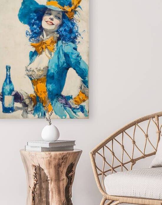 Sonrisa de Champan – Champagne Smile Vintage Poster Art Print by Savage Art Prints