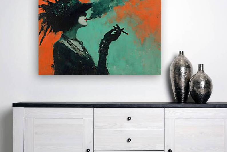 Sous le Chapeau Noir – Beneath the Black Hat Vintage Poster Art Print by Savage Art Prints