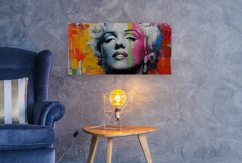 Marilyn Monroe – Neon Pop Glam Portrait Art Print by Savage Art Prints
