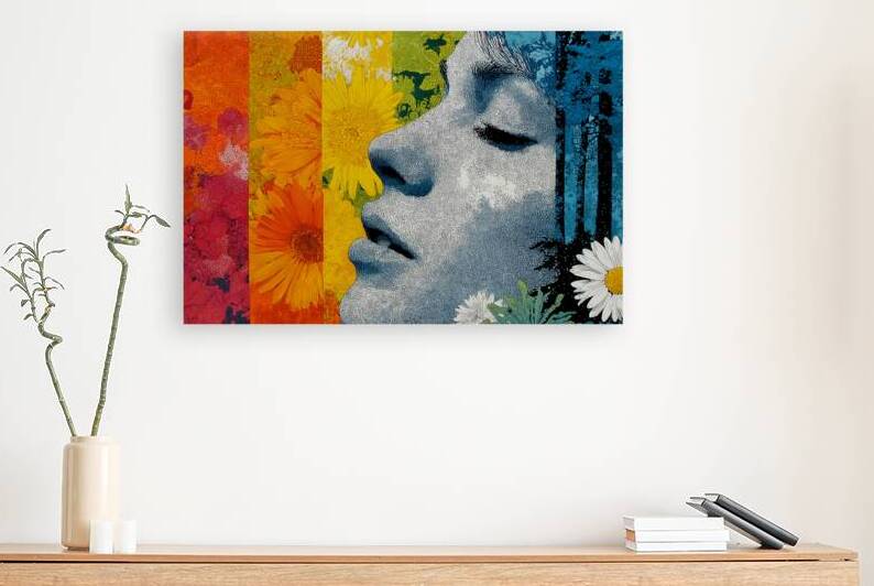 Spectrum Daydream - Floral Spectrum Portrait Art Print by Savage Art Prints