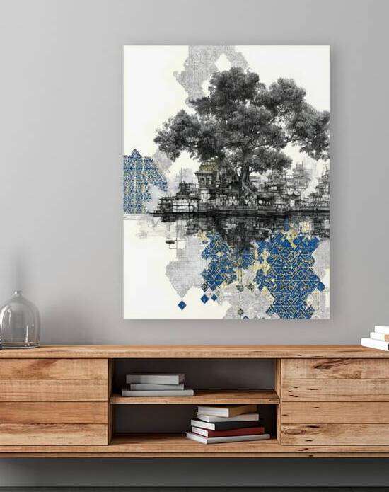 Sanctuary Root – Architectural Tree Reflection Print by Savage Art Prints
