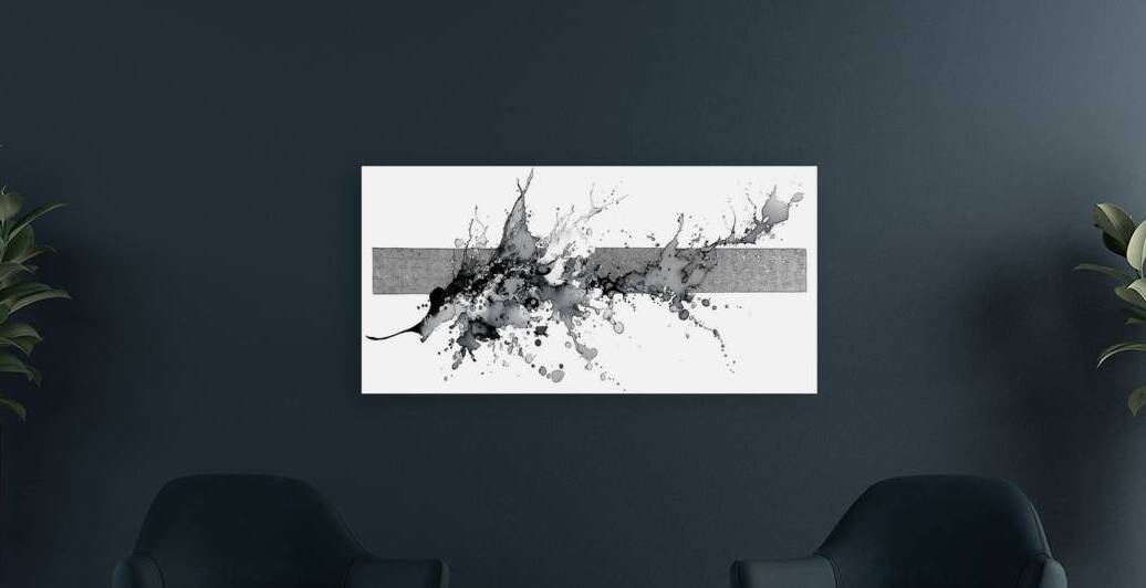 Mono Surge – Minimalist Ink Splash Abstract Print by Savage Art Prints