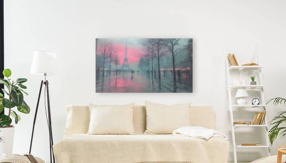 Paris Rain – Impressionist Cityscape Print by Savage Art Prints
