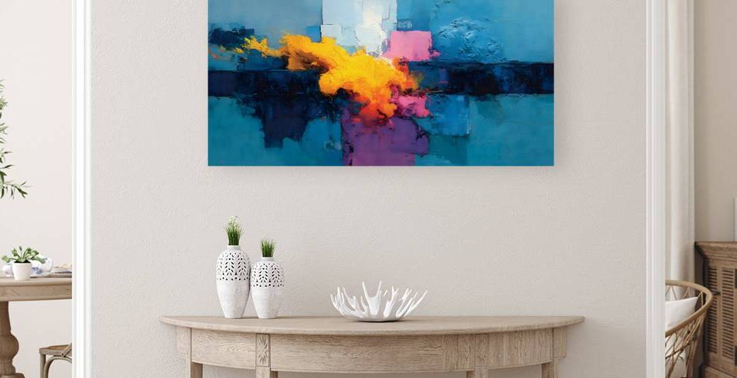 Edge of Light – Geometric Horizon Abstract Print by Savage Art Prints