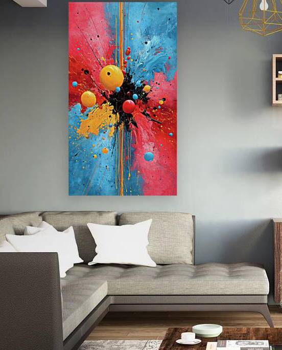 Impact Core – Primary Splash Abstract Print by Savage Art Prints