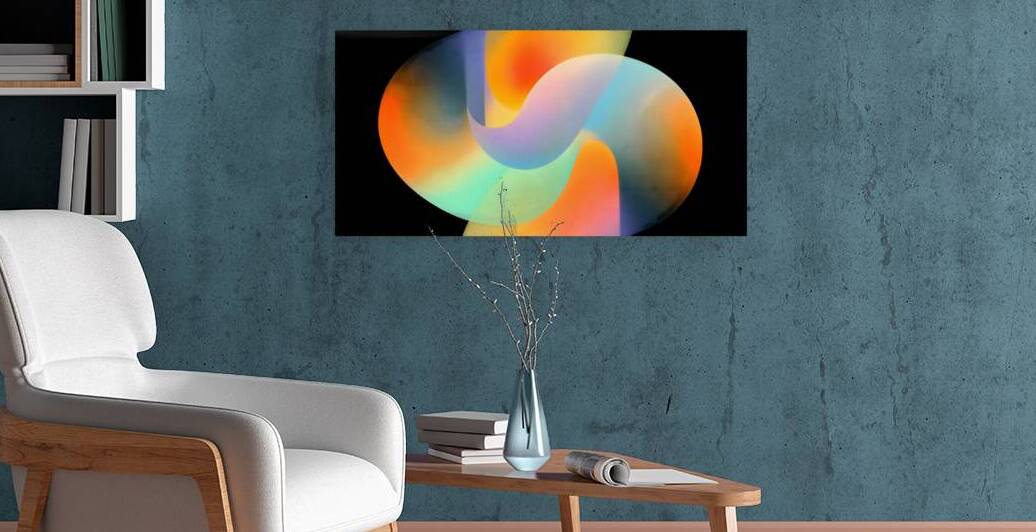 Chromatic Synergy – Gradient Orbital Abstract Print by Savage Art Prints
