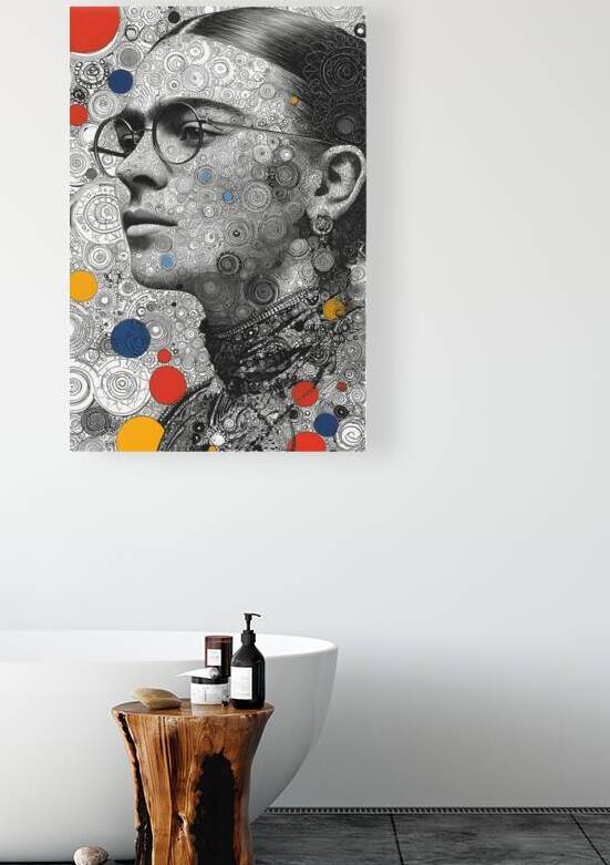 Orbital Intellect – Bauhaus Linework Portrait Print by Savage Art Prints