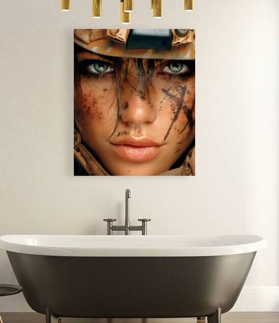 Steel Gaze – Warrior Portrait Art Print by Savage Art Prints