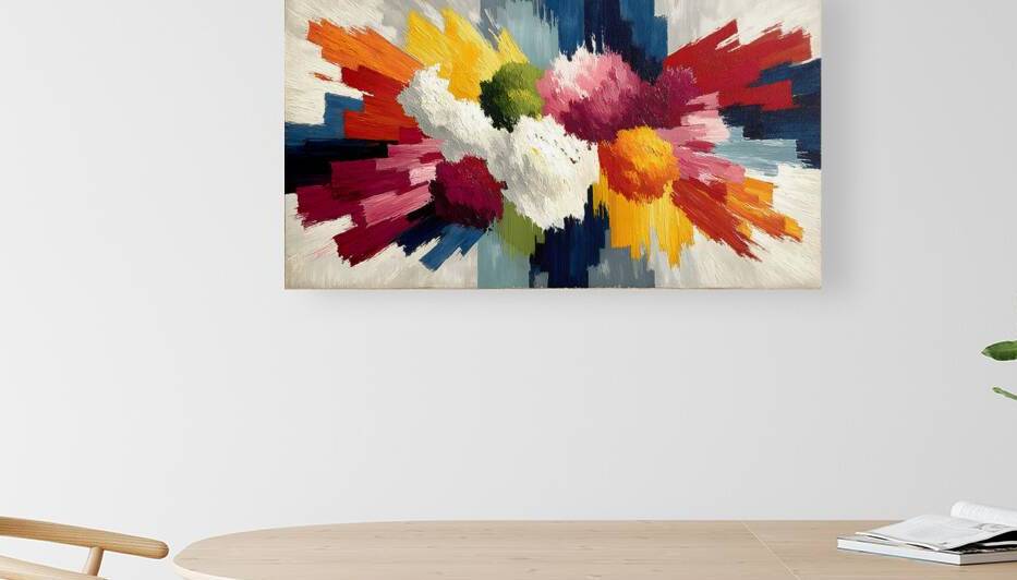 Palette Detonation – Impasto Burst Abstract Print by Savage Art Prints