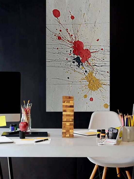 Line of Fire – Minimalist Splatter Abstract Print by Savage Art Prints