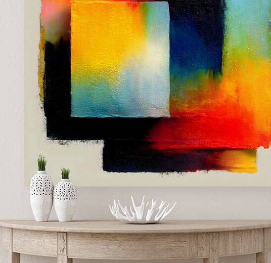 Chromatic Blocks II  – Patchwork Abstract Print by Savage Art Prints