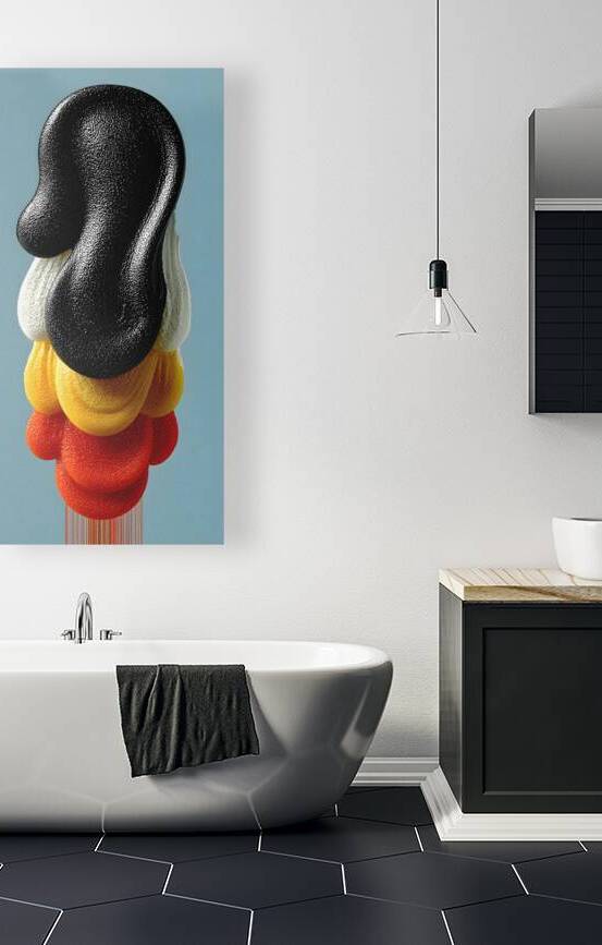 Color Stack Totem – Pop Abstract Sculpture Print by Savage Art Prints