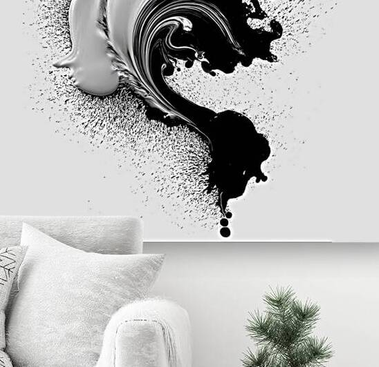 Ink Seraph – Monochrome Plume with Color Spark Print by Savage Art Prints
