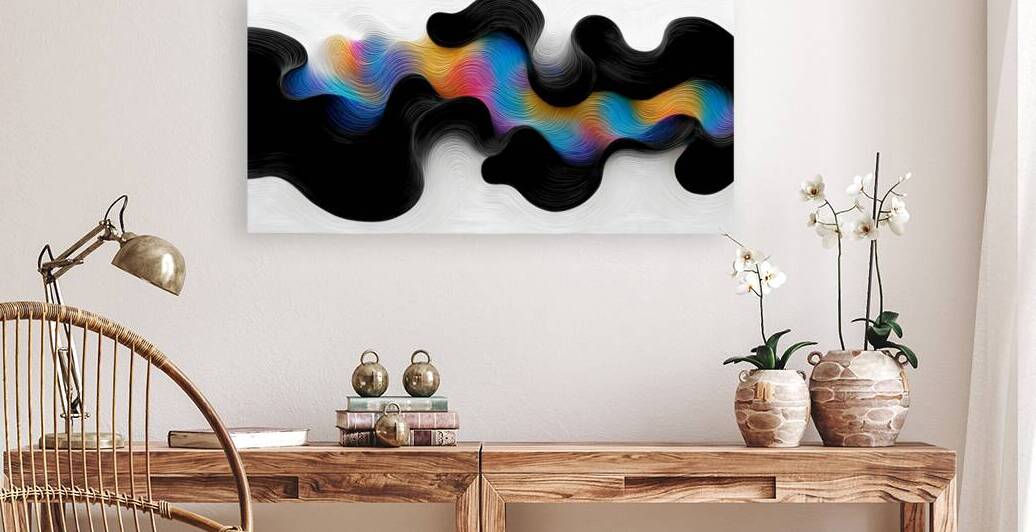 Spectrum Meander – Ribbon Flow Abstract Print by Savage Art Prints
